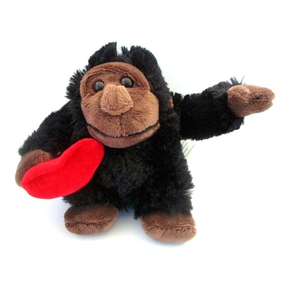 Black Gorilla Plush Toy - Heart in Hand Love/Valentine Gift - 4" Unbranded Lovey - Picture 1 of 5